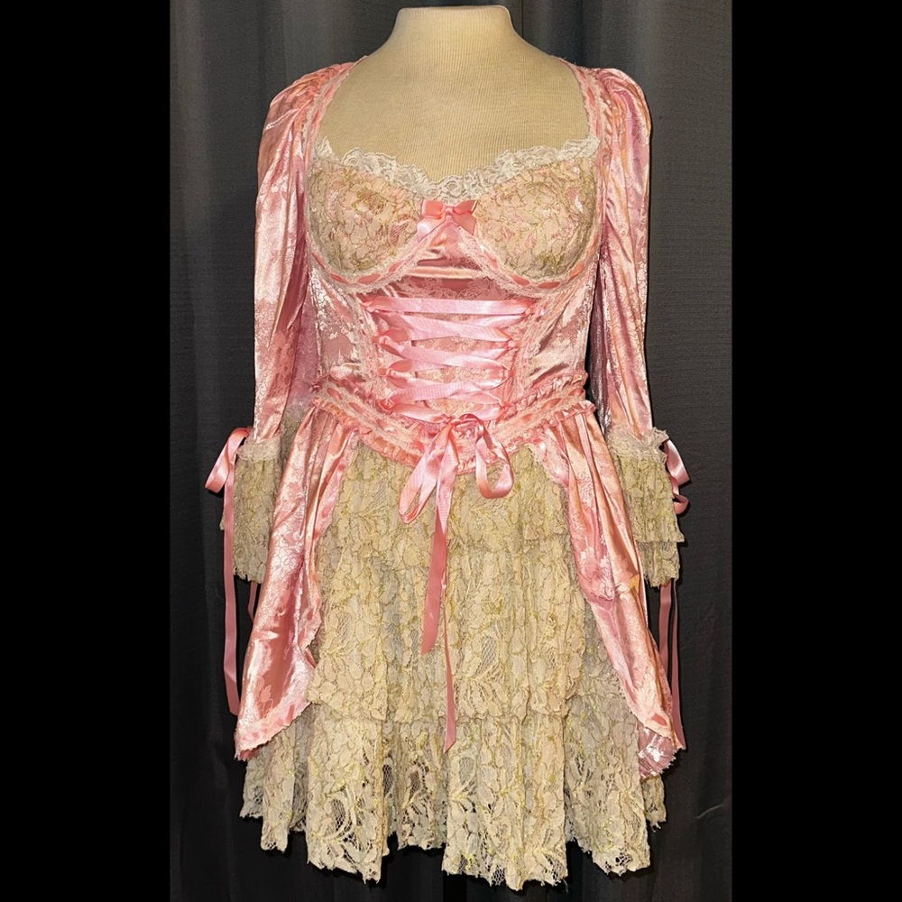 Trickz N Treatz Dolls Kill ‘CAKE QUEEN’ Marie Antoinette Pink Dress Costume XL - Picture 1 of 11